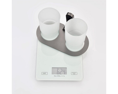 Стакан для зубных щеток с держателем Raglo R300.08.09 двойной,графит