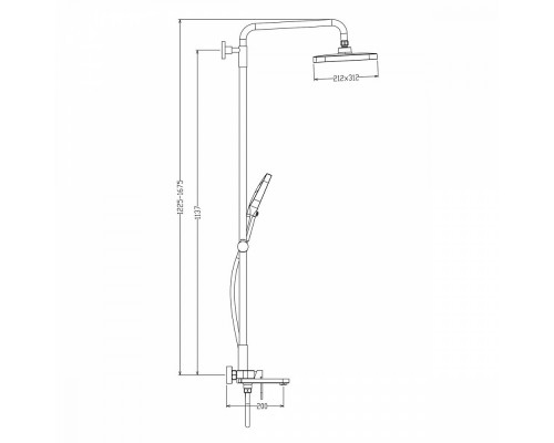 Душевая система Raglo R50.24 для ванны и душа излив поворотный 15 см, хром