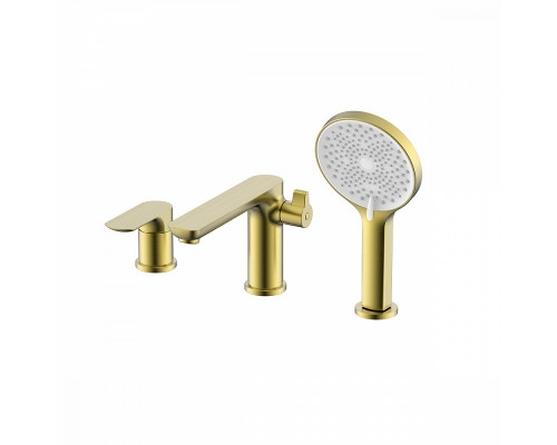 Смеситель Raglo R03.31.03 на борт ванны врезной монолитный, сатин золотой