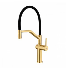 Смеситель Raglo R20.41.03 для кухни съёмный гибкий излив с магнитным фиксатором, сатин золотой
