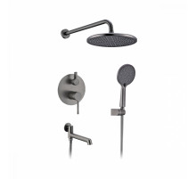 Душевая система Raglo R20.27.09 для ванны и душа встраиваемая на 3 режима излив поворотный 20 см, графит