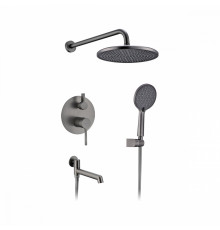 Душевая система Raglo R20.27.09 для ванны и душа встраиваемая на 3 режима излив поворотный 20 см, графит