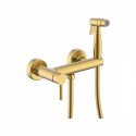 Смеситель Raglo R20.51.03 с гигиеническим душем настенный , сатин золотой