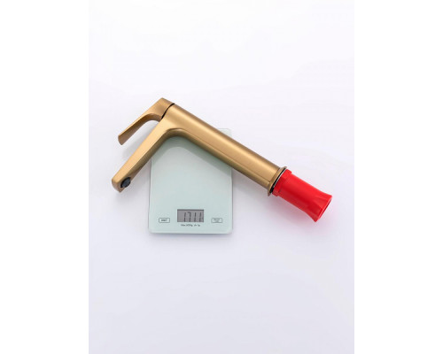 Смеситель Raglo R07.15.03 для раковины высокий монолитный, сатин золотой