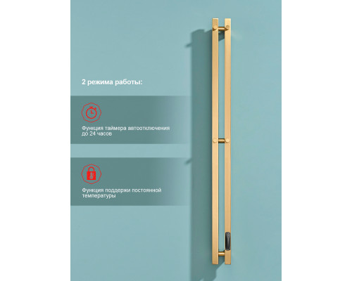 Полотенцесушитель электрический RAGLO R350.12.03 настенный сенсорный узкий с терморегулятором , сатин золотой