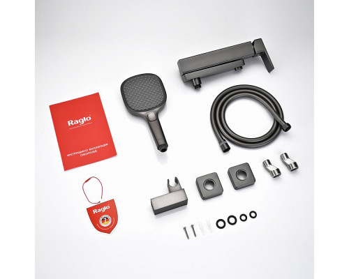 Смеситель Raglo R30.30.09 для ванны и душа настенный излив поворотный 15 см, графит