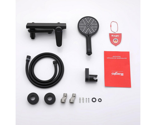 Смеситель Raglo R31.30.06 для ванны и душа настенный излив поворотный 15 см, черный