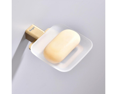 Мыльница Raglo R301.02.03 с держателем,сатин золотой