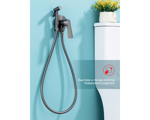 Смеситель Raglo R07.52.09 с гигиеническим душем встраиваемый , графит