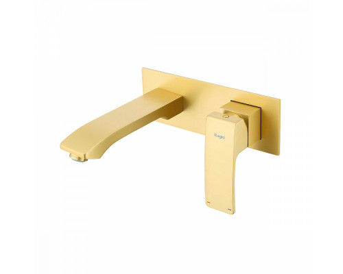 Смеситель Raglo R01.11.03 для раковины встраиваемый монолитный, сатин золотой