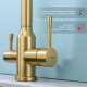 Смеситель Raglo R81.61.03 для кухни с подключением к фильтру излив поворотный, сатин золотой