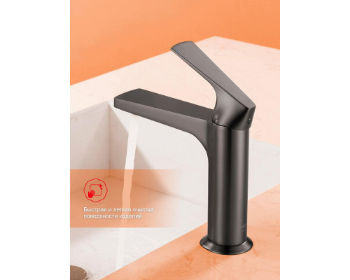 Смеситель Raglo R07.10.09 для раковины монолитный, графит