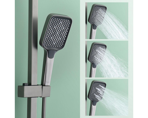 Душевая система Raglo R02.24.09 для ванны и душа излив поворотный 20 см, графит