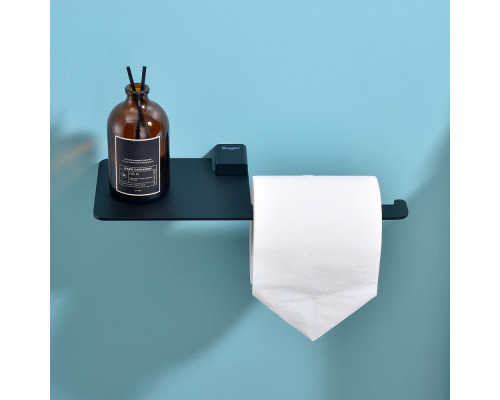 Держатель для туалетной бумаги Raglo R301.03.06 с полкой,черный