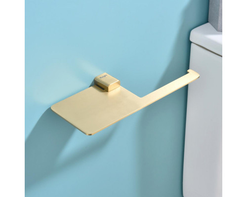 Держатель для туалетной бумаги Raglo R301.03.03 с полкой,сатин золотой