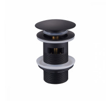 Донный клапан для раковины Raglo R600.03.06 c переливом (клик-клак), латунь, черный