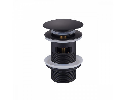 Донный клапан для раковины Raglo R600.03.06 c переливом (клик-клак), латунь, черный