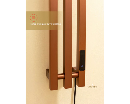 Полотенцесушитель электрический RAGLO R350.17.33 настенный сенсорный узкий с терморегулятором , матовая медь