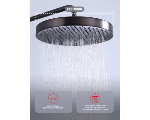 Душевая система Raglo R07.24.09 для ванны и душа излив поворотный 20 см, графит