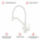 Смеситель Raglo R80.62.08 для кухни с подключением к фильтру съёмный гибкий излив с магнитным фиксатором, белый
