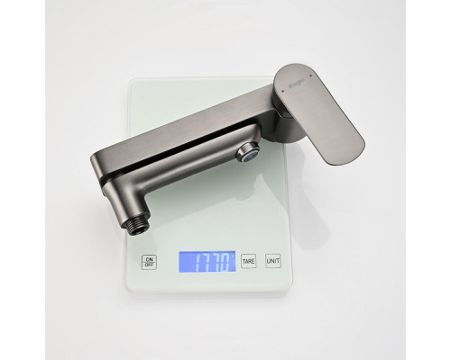 Смеситель Raglo R03.30.09 для ванны и душа настенный излив поворотный 15 см, графит