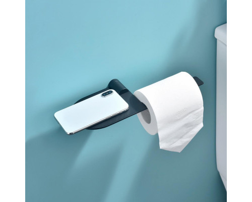 Держатель для туалетной бумаги Raglo R300.03.06 с полкой,черный