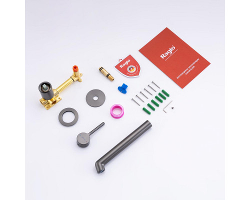 Смеситель Raglo R20.11.09 для раковины встраиваемый монолитный, графит