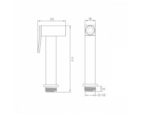 Лейка для гигиенического душа Raglo R460.04.06 латунь, черный
