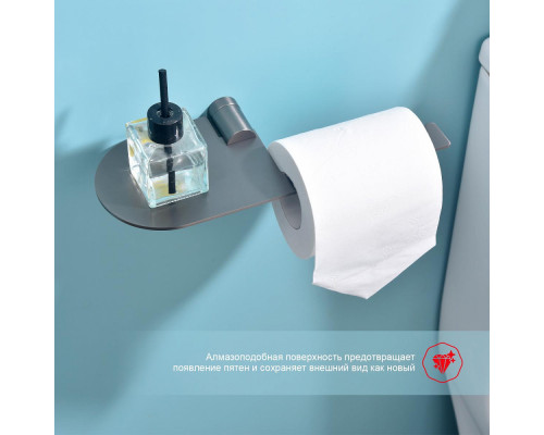 Держатель для туалетной бумаги Raglo R300.03.09 с полкой,графит