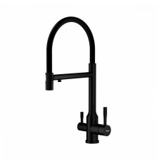 Смеситель Raglo R81.63.06 для кухни с подключением к фильтру съёмный гибкий излив с магнитным фиксатором, черный