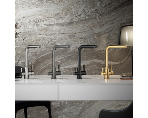 Смеситель Raglo R81.61.09 для кухни с подключением к фильтру излив поворотный, графит