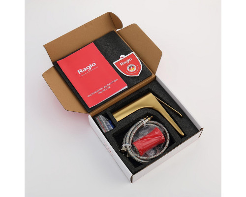 Смеситель Raglo R21.10.03 для раковины монолитный, сатин золотой