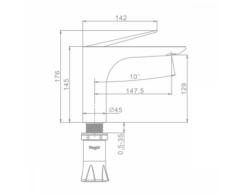 Смеситель Raglo R07.10.33 для раковины монолитный, матовая медь