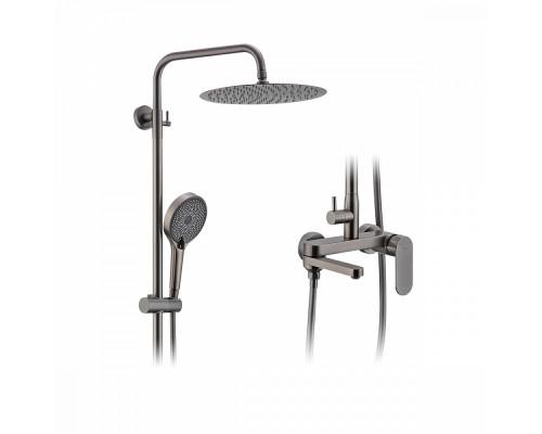 Душевая система Raglo R10.24.09 для ванны и душа излив поворотный 15 см, графит