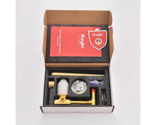 Смеситель Raglo R20.11.03 для раковины встраиваемый монолитный, сатин золотой