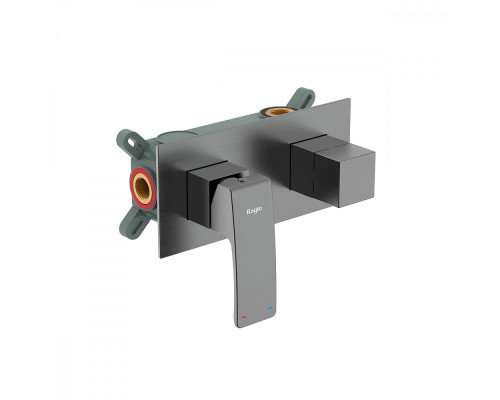 Смеситель Raglo R01.273.09 для ванны и душа встраиваемый на 3 режима , графит