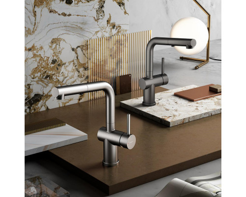 Смеситель Raglo R86.49.09 для кухни с выдвижным изливом, графит