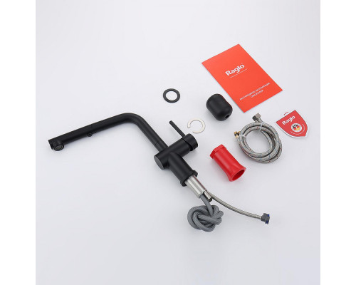 Смеситель Raglo R86.49.06 для кухни с выдвижным изливом, черный