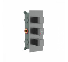 Смеситель Raglo R02.263.09 для ванны и душа встраиваемый с термостатом на 3 режима, графит