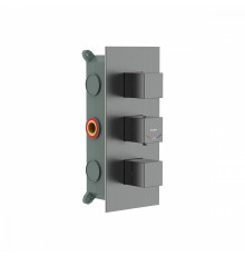 Смеситель Raglo R02.263.09 для ванны и душа встраиваемый с термостатом на 3 режима, графит