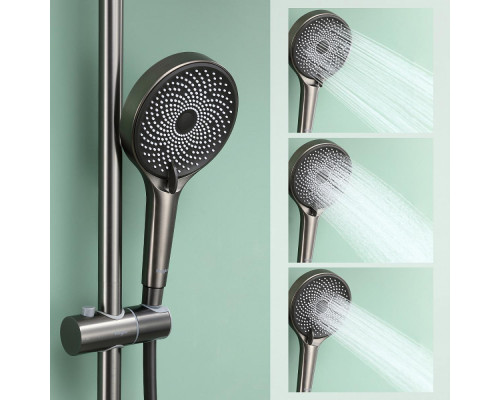 Душевая система Raglo R10.24.09 для ванны и душа излив поворотный 15 см, графит