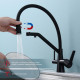 Смеситель Raglo R80.62.06 для кухни с подключением к фильтру съёмный гибкий излив с магнитным фиксатором, черный