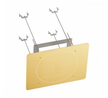 Лейка верхняя потолочная Raglo R452.03.03 для душа 590*480мм 2 режима прямоугольная нержавеющая сталь, сатин золотой