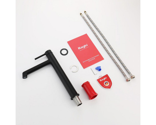 Смеситель Raglo R20.15.06 для раковины высокий монолитный, черный