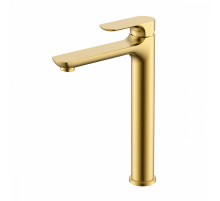 Смеситель Raglo R03.15.03 для раковины высокий монолитный, сатин золотой