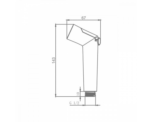 Лейка для гигиенического душа Raglo R460.01.06 с клавишей регулировки воды пластик/силикон, черный