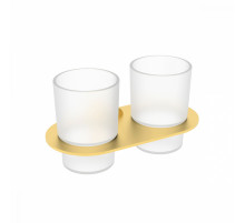 Стакан для зубных щеток с держателем Raglo R300.08.03 двойной,сатин золотой