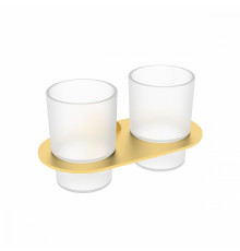 Стакан для зубных щеток с держателем Raglo R300.08.03 двойной,сатин золотой