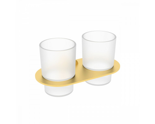 Стакан для зубных щеток с держателем Raglo R300.08.03 двойной,сатин золотой