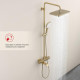 Душевая система Raglo R22.26.03 для ванны и душа с термостатом излив поворотный 15 см, сатин золотой